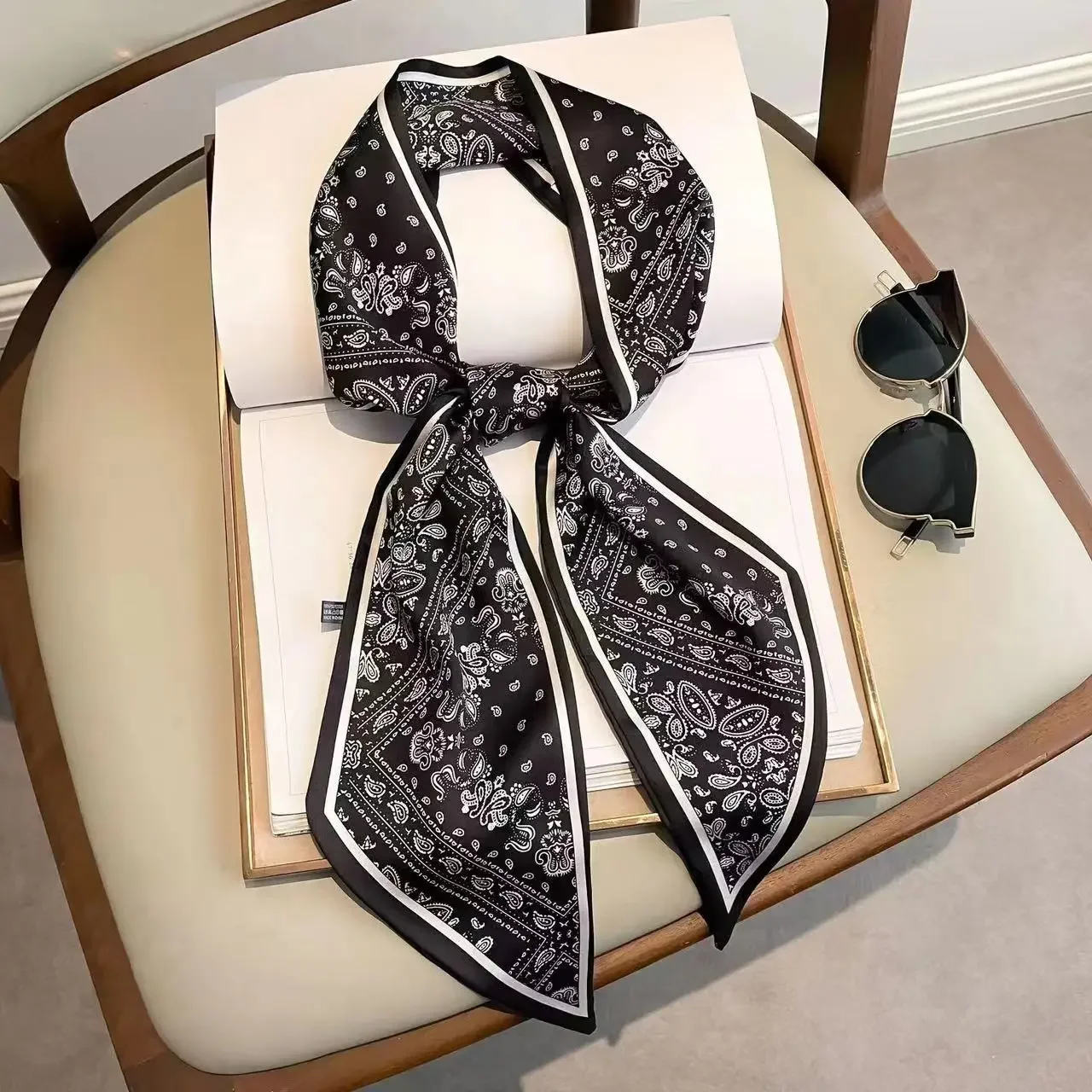 Luxury Bags Designer - Design Print Skinny Scarf Plaid Horse