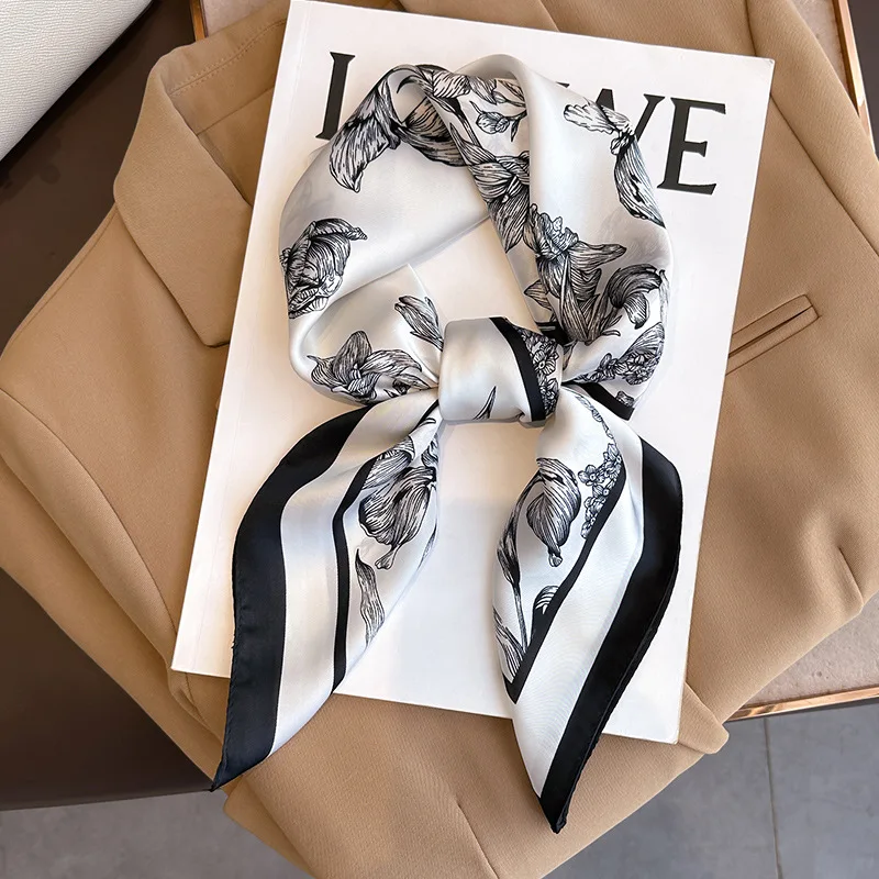 Luxury Bags In China - 70*70cm Luxury Floral Print Silk Square