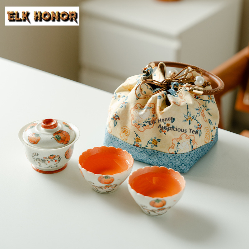 Hand-painted Persimmons Travel - Luxury Bags Hand Painted 评论和价格