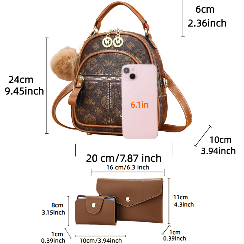 3-piece women's bag set, light - Luxury Bags For Women 评论和价格