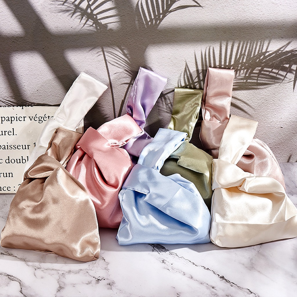 Women Silk Satin Knot Wrist Ba - Luxury Bags Japan 评论和价格