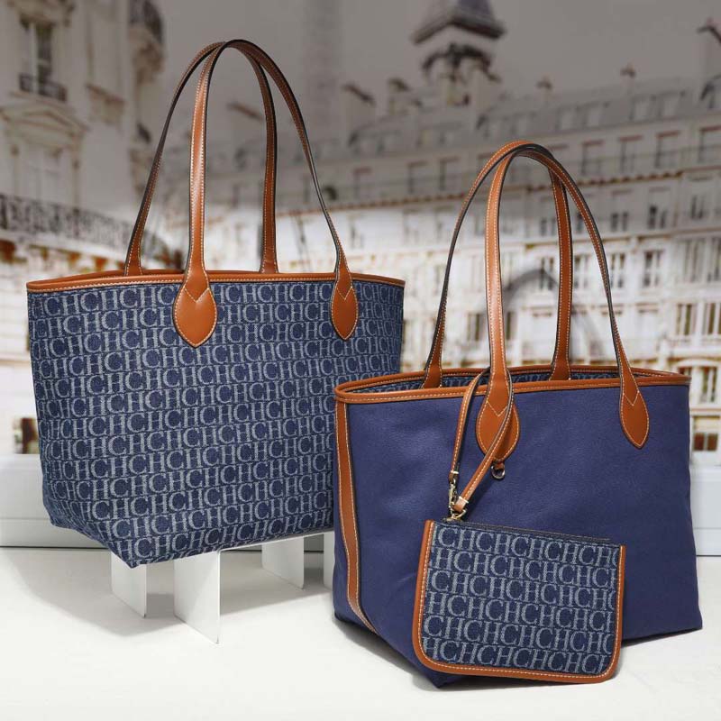 Denim Monogram Tote Bag Women  - Tote Bag Leather Monogram 评论和价格