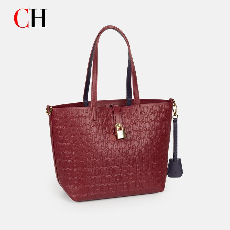 CH Embossed Monogram Tote Bag  - Tote Bag Leather Monogram 评论和价格
