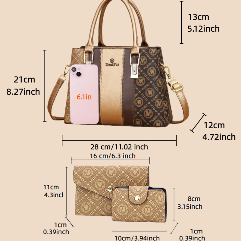 3-piece set of women's handbag - Luxury Bags For Women 评论和价格